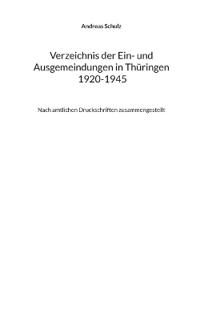 Verzeichnis der Ein- und Ausgemeindungen in Thüringen 1920-1945