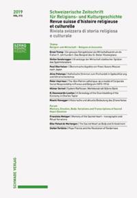 Schweizerische Zeitschrift fur Religions- und Kulturgeschichte