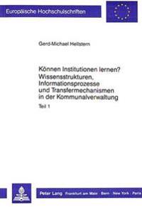 Koennen Institutionen Lernen?- Wissensstrukturen, Informationsprozesse Und Transfermechanismen in Der Kommunalverwaltung
