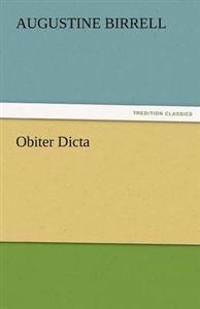 Bokomslag för "Obiter Dicta"