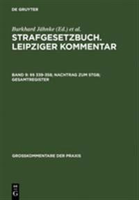 §§ 339-358; Nachtrag Zum Stgb; Gesamtregister