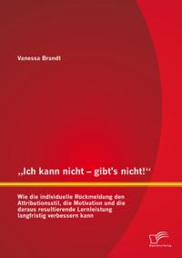 Ich kann nicht - gibt's nicht!&quote; Wie die individuelle Ruckmeldung den Attributionsstil, die Motivation und die daraus resultierende Lernleistung langfristig verbessern kann