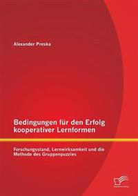 Bedingungen für den Erfolg kooperativer Lernformen