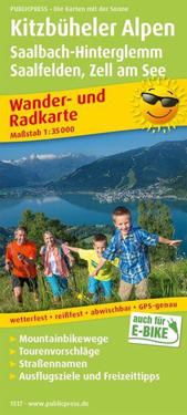Kitzbuhel Alps, Saalbach-Hinterglemm, hiking and cycling map 1:35,000