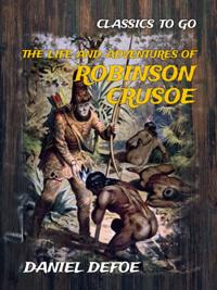 Kirjan kansi "Life and Adventures of Robinson Crusoe"