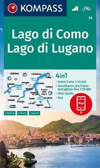 KOMPASS Wanderkarte 91 Lago di Como, Lago di Lugano 1:50.000