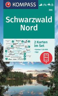 KOMPASS Wanderkarten-Set 886 Schwarzwald Nord (2 Karten) 1:50.000