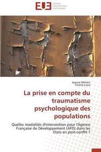 La Prise En Compte Du Traumatisme Psychologique Des Populations