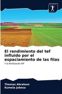 El rendimiento del tef influido por el espaciamiento de las filas