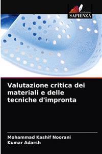 Valutazione critica dei materiali e delle tecniche d'impronta