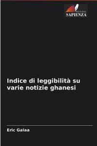 Indice di leggibilità su varie notizie ghanesi