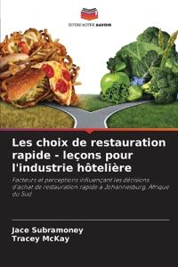 Les choix de restauration rapide - le?ons pour l'industrie h?teli?re