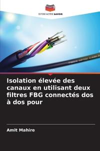 Isolation élevée des canaux en utilisant deux filtres FBG connectés dos à dos pour