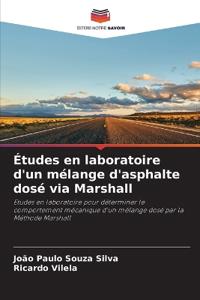 Études en laboratoire d'un mélange d'asphalte dosé via Marshall