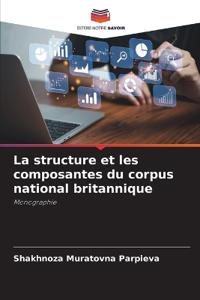 La structure et les composantes du corpus national britannique