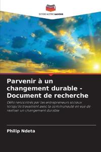 Parvenir à un changement durable - Document de recherche