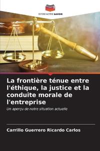 La frontière ténue entre l'éthique, la justice et la conduite morale de l'entreprise