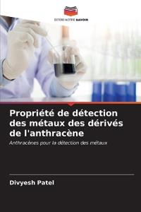 Propriété de détection des métaux des dérivés de l'anthracène