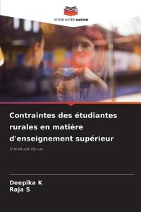 Contraintes des étudiantes rurales en matière d'enseignement supérieur