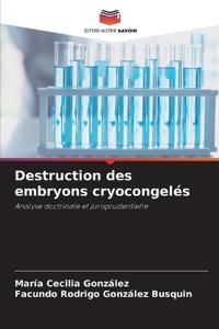 Destruction des embryons cryocongelés