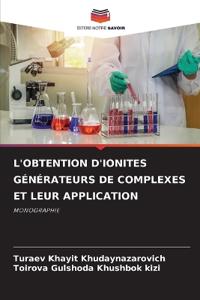 L'Obtention d'Ionites Générateurs de Complexes Et Leur Application