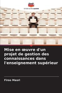 Mise en oeuvre d'un projet de gestion des connaissances dans l'enseignement supérieur