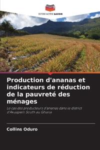 Production d'ananas et indicateurs de réduction de la pauvreté des ménages