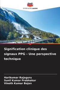 Signification clinique des signaux PPG - Une perspective technique