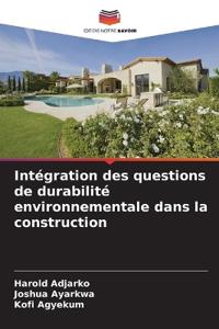 Intégration des questions de durabilité environnementale dans la construction