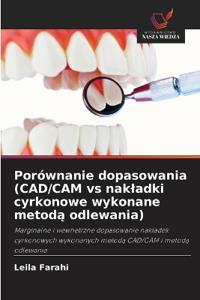 Porównanie dopasowania (CAD/CAM vs nakladki cyrkonowe wykonane metoda odlewania)