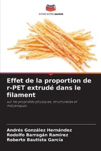 Effet de la proportion de r-PET extrudé dans le filament