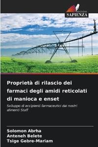 Proprietà di rilascio dei farmaci degli amidi reticolati di manioca e enset