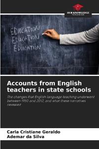 Accounts from English teachers in state schools