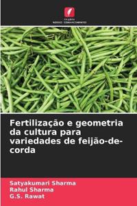 Fertilização e geometria da cultura para variedades de feijão-de-corda