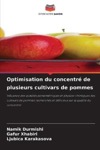 Optimisation du concentré de plusieurs cultivars de pommes