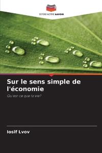 Sur le sens simple de l'économie