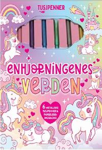 Bokomslag for ENHJØRNINGENES VERDEN med metalliske tusjpenner
