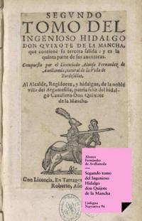 Segundo tomo del Ingenioso Hidalgo don Quijote de la Mancha