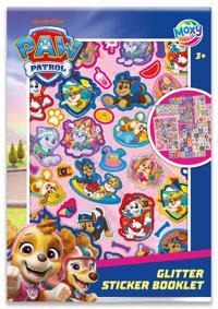 Paw Patrol klistermärken med glitter : 8 ark, A5