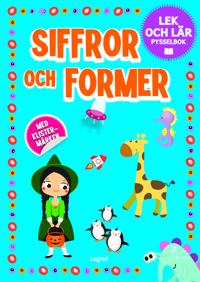 Bokomslag för Siffror och former : pysselbok med klistermärken