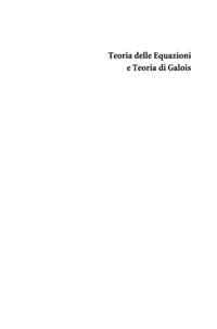 Teoria delle Equazioni e Teoria di Galois