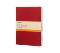 Moleskine Ruled Cahier Xl - Red Cover (3 Set)