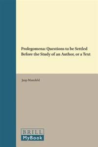 Prolegomena