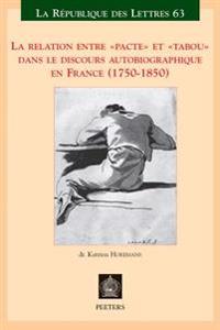 La relation entre «pacte» et «tabou» dans le discours autobiographique en France (1750-1850)