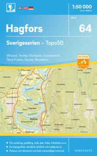 Bokomslag för 64 Hagfors Sverigeserien Topo50 : Skala 1:50 000