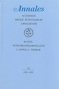 Kungl. Vetenskapssamhällets i Uppsala årsbok 29/1991-1992
