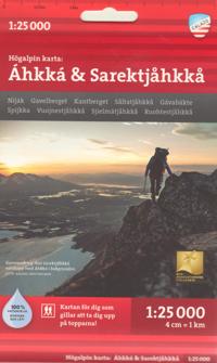 Bokomslag för Högalpin karta Áhkká & Sarektjåkkå 1:25.000