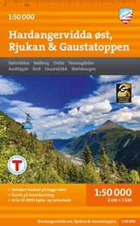 Hardangervidda east, Rjukan and Gaustatoppen Hiking Map