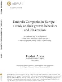 Umbrella companies in Europe - a study on their growth behavior and job-creation