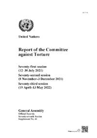 Report of the Committee Against Torture